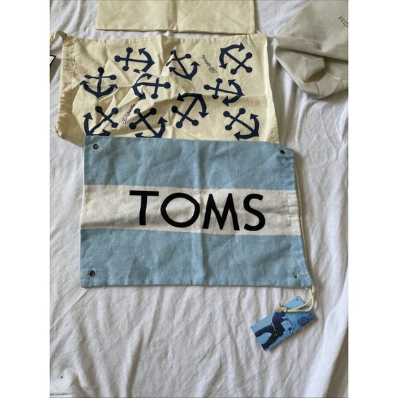 Set Of 7 Branded Drawstring Dust Bags - TOMS Eileen Fisher Rowenta Brighton & Mo - Picture 2 of 14